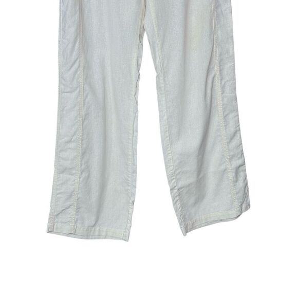 Norma Kamali  straw (cream) linen blend button fly pants size M - Picture 4 of 15